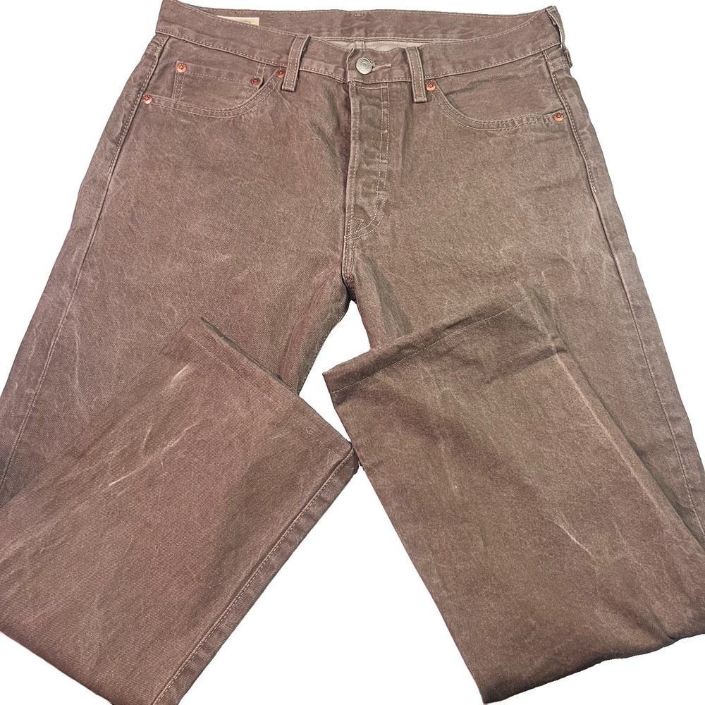 LEVI'S FRESH Produce  501 ORIGINAL Premium Brown Jeans 32x32 Cherry EUC